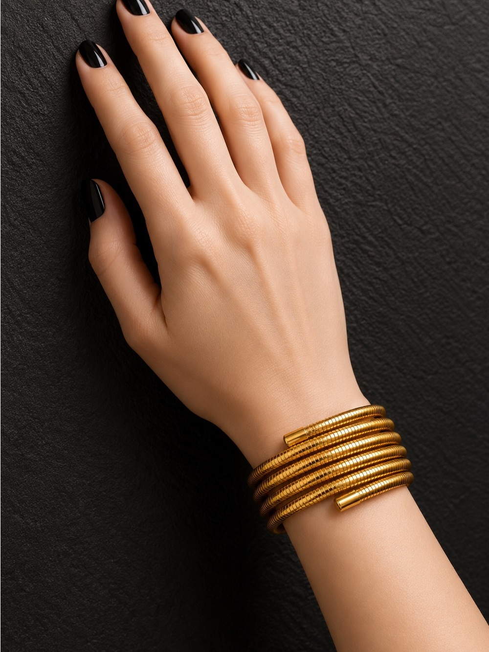 Gold Plated Coil Wrap Bracelet - Picture 6 of 6